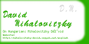 david mihalovitzky business card